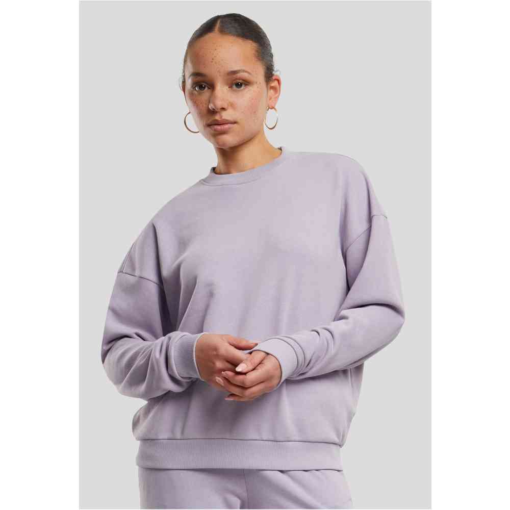 Urban Classics Oversized Light Terry Crewneck sweater trui Lila